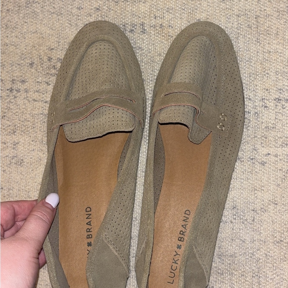 Lucky Brand Women's Suede Loafers in Taupe